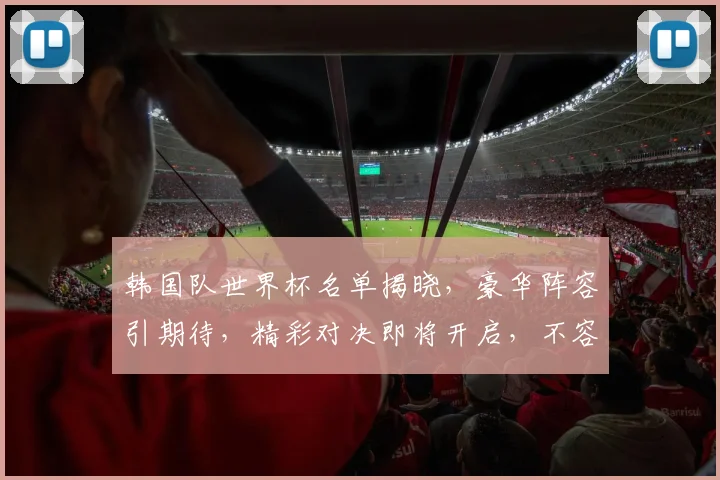韩国队世界杯名单揭晓，豪华阵容引期待，精彩对决即将开启，不容错过